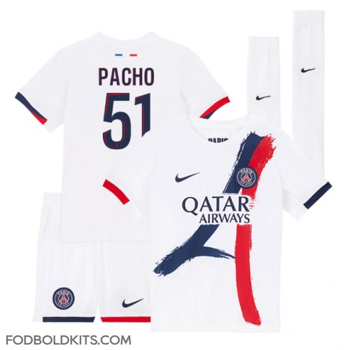 Paris Saint-Germain Willian Pacho #51 Udebanesæt Børn 2024-25 Kortærmet (+ Korte bukser)